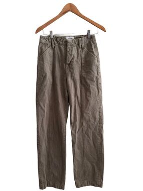 FRAME  High-Rise Relaxed Washed Military Trouser / Surplus Utility Pants Size 24